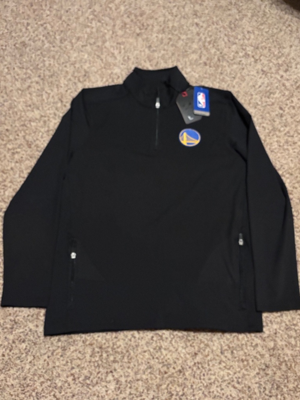 Antigua Golden State Warriors Men's Black Intent Quarter-Zip Pullover
